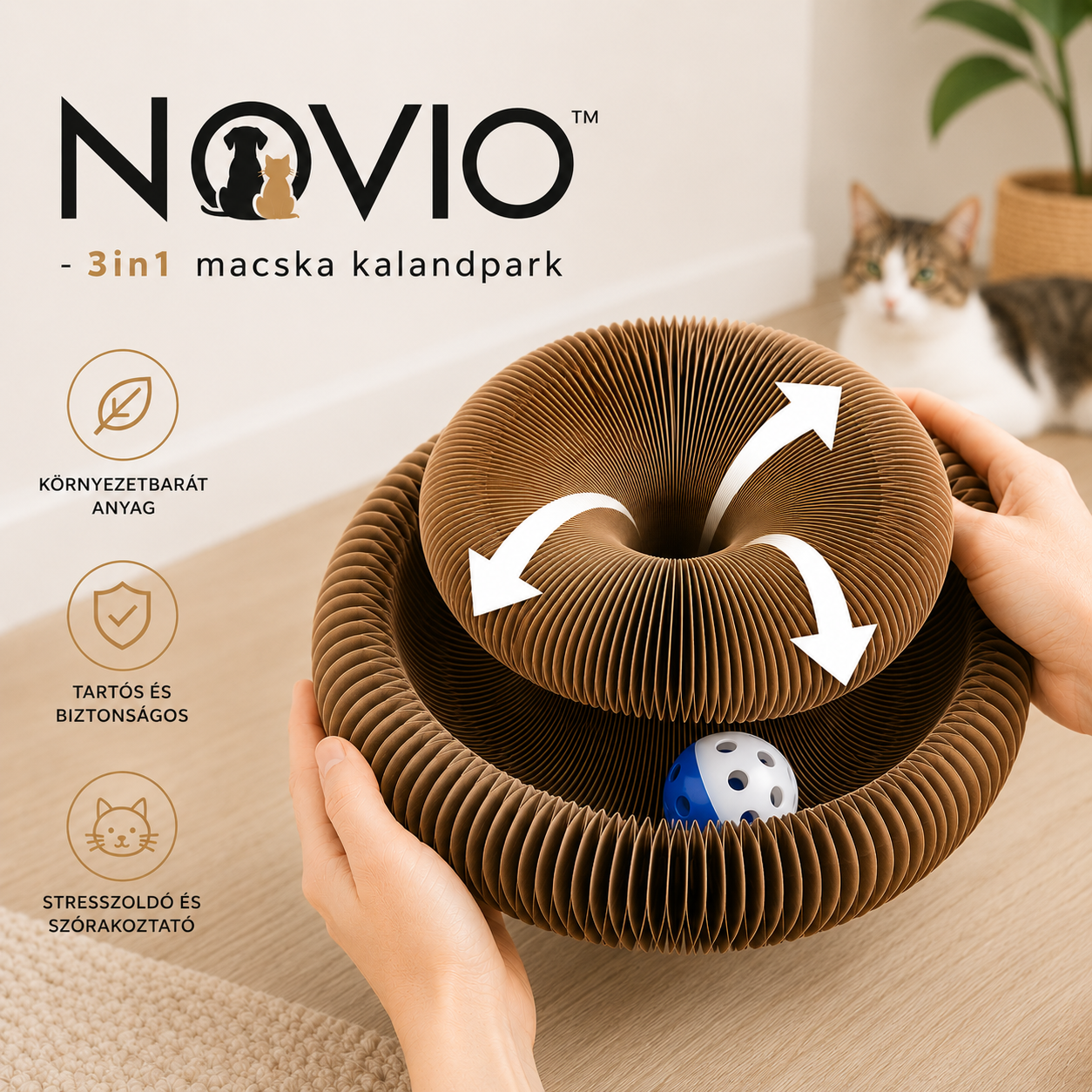 Novio™ – 3 az 1-ben Interaktív Macska Kalandpark